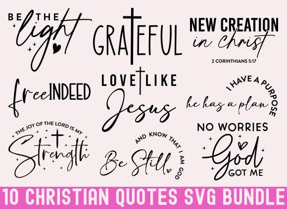 Download Christian Quotes SVG Bundle, Bible Verse - Quote Collection
