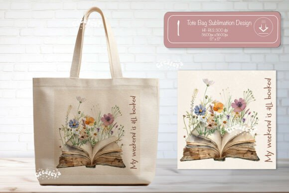 Download Book Lover Quote Tote Bag Sublimation - Premium Bundle