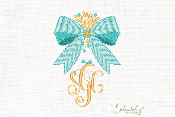 Download Bow Monogram Frame Embroidery Design - Bow monogram frame embroidery Collection