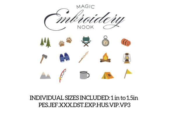 Download Camping Mini Embroidery X 18 Designs - Mini Collection